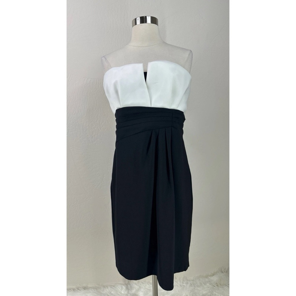 White Hous Black Market Colorblock Cocktail Strapless Dress